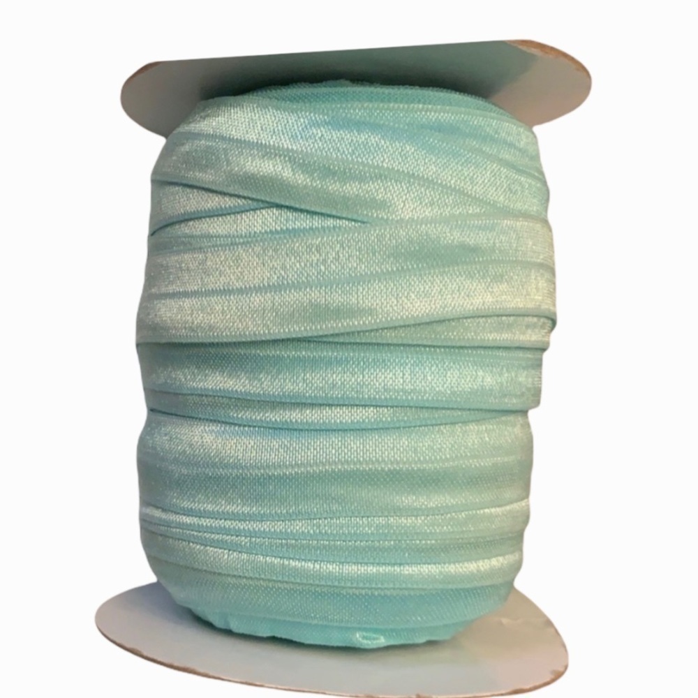 Aqua Fold Over Elastic Roll for DIY ponytail holders diapers soft baby Headbands